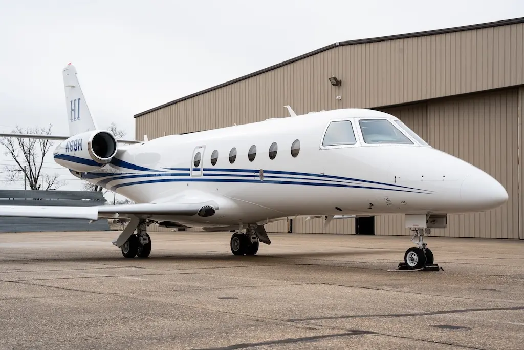 Midsize jet charter aircraft on private ramp, Fly Tango Jets midsize fleet
