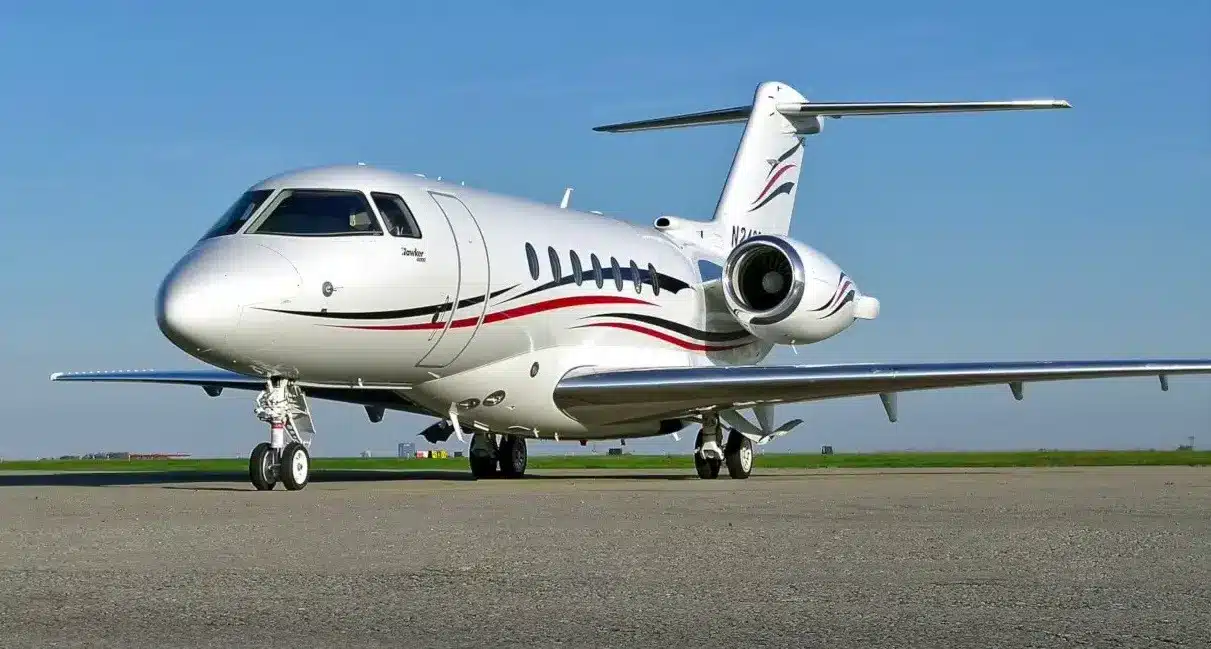 Hawker 4000 super-midsize jet exterior, Fly Tango Jets private charter