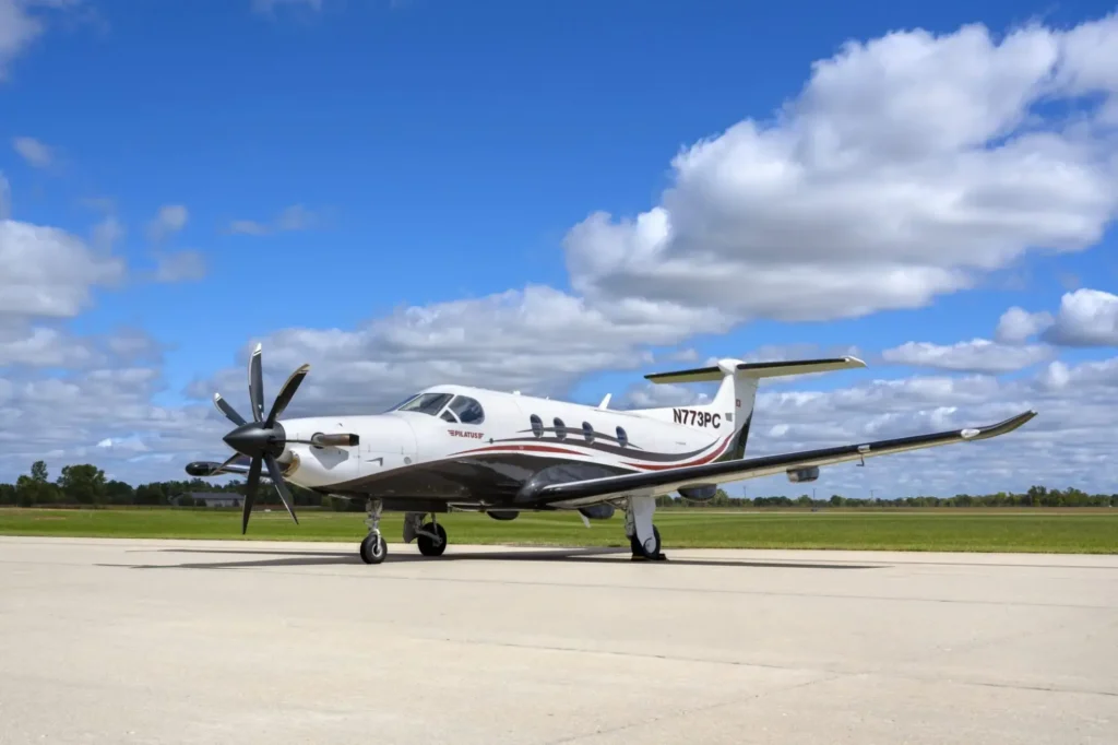Pilatus PC-12 turboprop exterior, Fly Tango Jets private charter