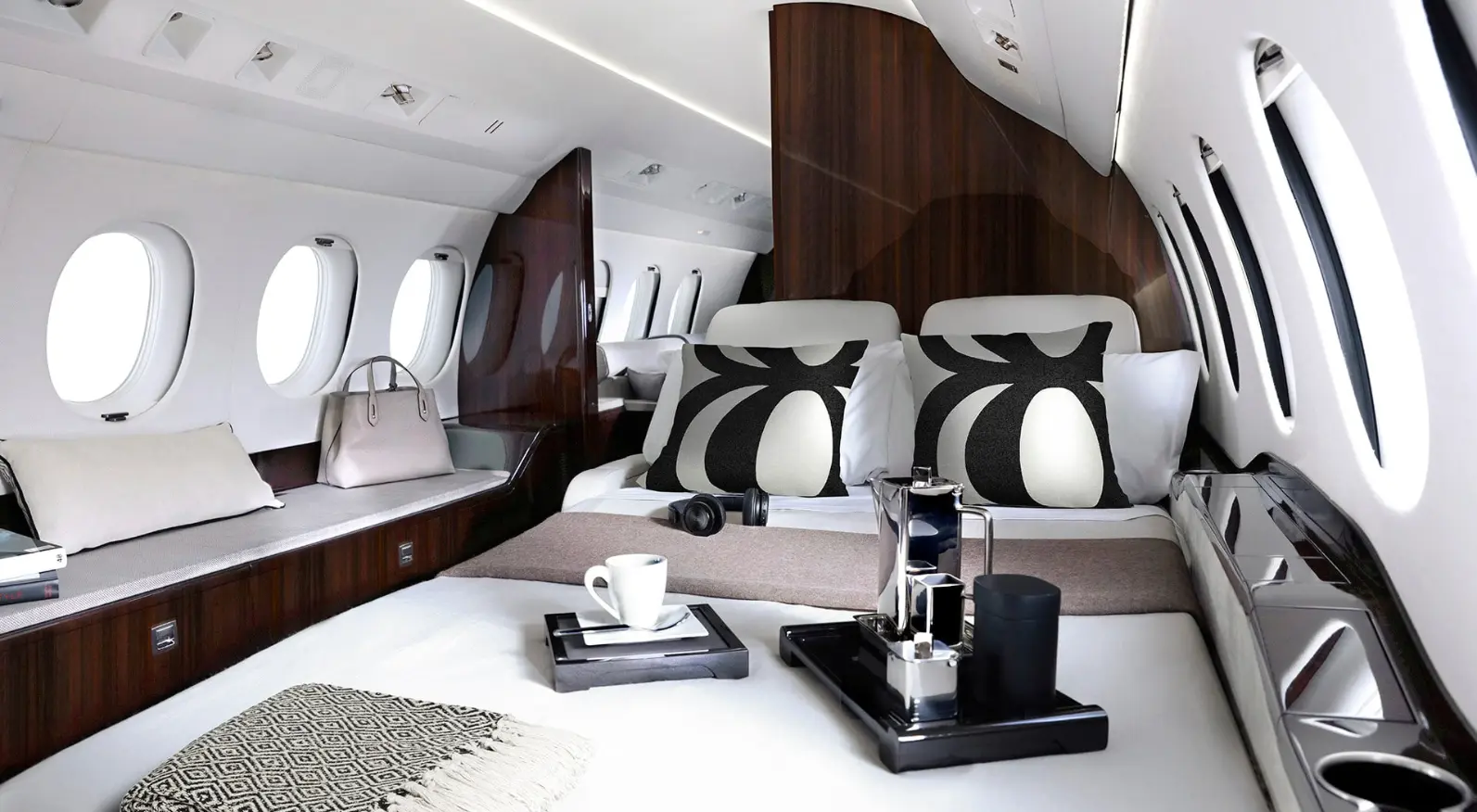Private jet bedroom suite, Fly Tango Jets long range Bahamas charter