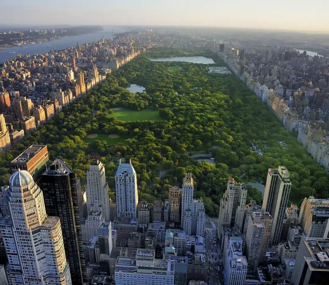 Central Park aerial view autumn, New York private jet charter destination