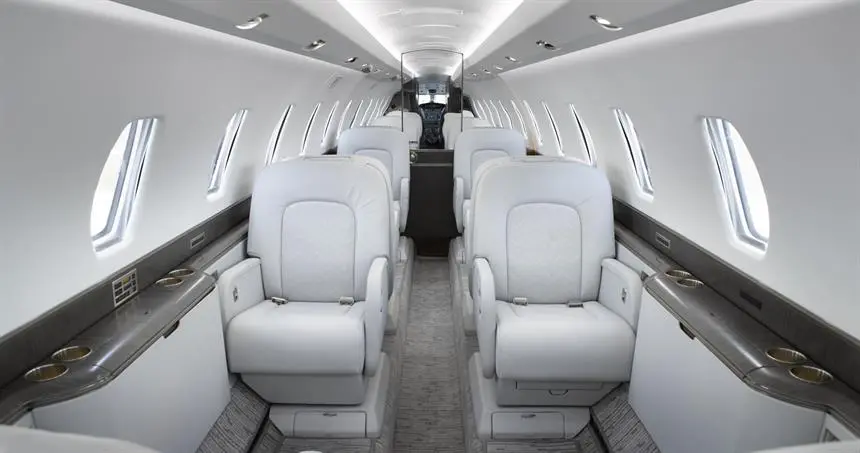Citation X private flight interior